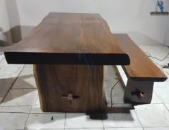 Meja Makan Minimalis Kayu Trembesi Klasik Natural Design BA-26