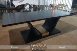 Meja Makan Minimalis Duco Black Mamba Glossy Color BA-43