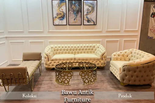 Set Sofa Tamu Minimalis Mewah Rangka Stainless Steel BA-68