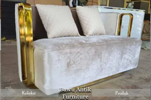 Sofa Minimalis Modern 2 Dudukan Stainless Steel Luxury Model BA-65