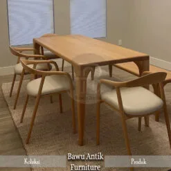 Meja Makan Minimalis Jati Modern Interior Style BA-80