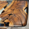 Meja Makan Live Edge Luxury Resin Motif Furniture Minimalis BA-110.1