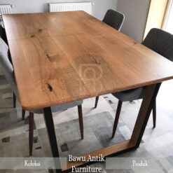 Meja Makan Minimalis Jati Perhutani Natural Color BA-104