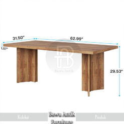 Harga Meja Makan Minimalis Klasik Kayu Jati Perhutani BA-183.1