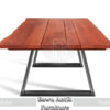 Meja Kayu Jati Minimalis Rangka Kaki Besi Natural Salak Brown BA-169.1