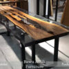 Meja Live Edge Trembesi Kombinasi Resin Desain Interior Mewah BA-140