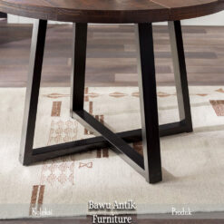 Meja Makan Bundar Minimalis Industrial Furniture Jepara BA-196.1