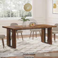 Meja Makan Jati Minimalis Natural Color Modern Vintage BA-181