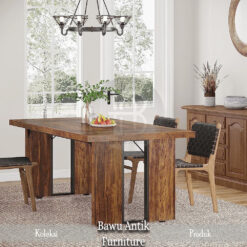 Meja Makan Jati Minimalis Natural Color Modern Vintage BA-181.1