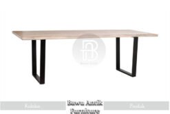 Meja Makan Jati Solid Rangka Kaki Besi Modern Minimalis BA-166