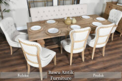 Meja Makan Jati Solid Rustic Natural Waterbase BA-153