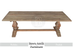 Meja Makan Jati Solid Rustic Natural Waterbase BA-153.1
