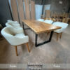 Meja Makan Kayu Trembesi Solid Minimalis Elegant Interior Design BA-152