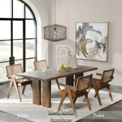 Meja Makan Minimalis Klasik Natural Jati High Quality BA-176