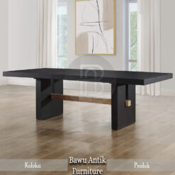 Meja Makan Minimalis Rustic Black Edition Modern Design BA-175