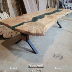 Meja Makan Resin Terbaru Kayu Jati TPK Perhutani BA-149