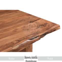 Meja Makan Solid Trembesi Urat Jati Utuh Sisi Alami Berkualitas BA-174.1