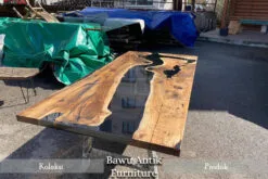 Meja Resin Jati Minimalis Elegant Live Edge Design BA-121.1