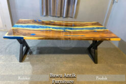 Meja Resin Kayu Trembesi Ocean Blue Sea Elegant BA-162