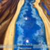 Meja Resin Kayu Trembesi Ocean Blue Sea Elegant BA-162.1