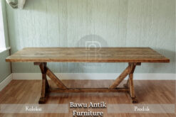 Meja Makan Jati Jepara Minimalis Natural Wood Simple Style BA-205.1