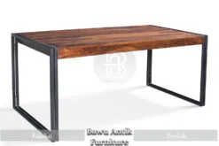 Meja Solid Kayu Jati Modern Minimalis Industrialis Jepara BA-219