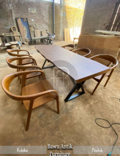 Set Meja Makan Minimalis Jati Jepara Hiroshima Chair BA-204