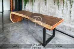 Meja Solid U Kayu Trembesi Desain Industrial Fututristic BA-247