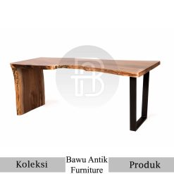 Meja Kayu Solid Trembesi Waterfall Style Industrial Design BA-267