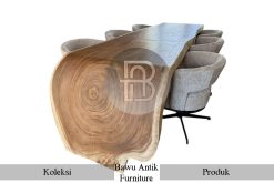 Meja Kayu Solid U Trembesi High Quality Desain Meja Makan Minimalis BA-244