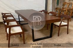 Meja Makan Kayu Jati Solid Minimalis Desain Best Sale Mebel Jepara BA-259