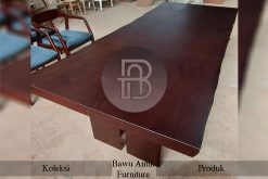 Meja Makan Kayu Solid Jati Natural Salak Brown Panjang 3 Meter BA-260