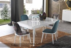 Meja Makan Minimalis Kayu Solid Putih Duco BA-273.1