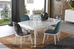 Meja Makan Minimalis Kayu Solid Putih Duco BA-273.1