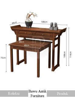 Meja Sembahyang Jati Meja Altar Persembahan Natural Color BA-232.1