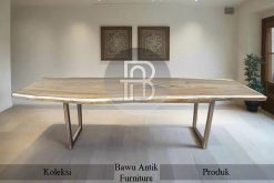 Meja Solid Kayu Trembesi New Industrial Style Kayu Utuh Furniture Jepara BA-240