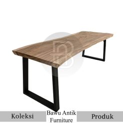 Model Meja Kayu Solid Kaki Besi Futuristic Luxury Style BA-2681