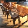 Model Meja Kayu Solid New Industrial Design Kaki Stainless BA-242