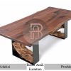 Model Meja Makan Kayu Solid Kaki Akar Futuristic Style BA-257.1