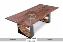 Model Meja Makan Kayu Solid Kaki Akar Futuristic Style BA-257.1