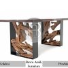 Model Meja Makan Kayu Solid Kaki Akar Futuristic Style BA-257.2