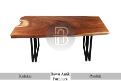 New Meja Makan Minimalis Kayu Trembesi Industrial Model Furniture Jepara BA-258