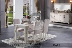 Set Meja Makan Jepara Minimalis Solid Wood White Duco BA-272
