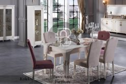 Set Meja Makan Jepara Minimalis Solid Wood White Duco BA-272.1