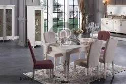 Set Meja Makan Jepara Minimalis Solid Wood White Duco BA-272.1
