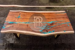 Meja Kayu Solid Resin Futuristic Elegant Industrial Style BA-287.1