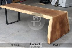 Meja Kayu Solid Trembesi Bentuk L New Furniture Jepara Berkualitas BA-298