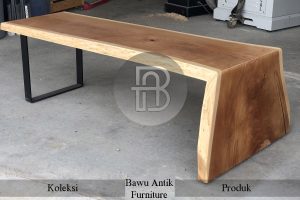 Meja Kayu Solid Trembesi Bentuk L New Furniture Jepara Berkualitas BA 298