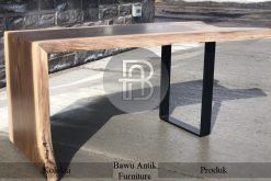 Meja Kayu Solid Trembesi Bentuk L New Furniture Jepara Berkualitas BA-298.1