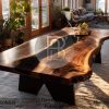 Meja Kayu Suar Jumbo Modern Kombinasi Resin New Design BA-290.2
